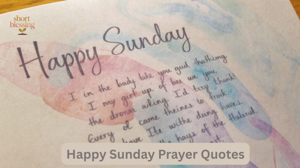 Happy Sunday Prayer Quotes