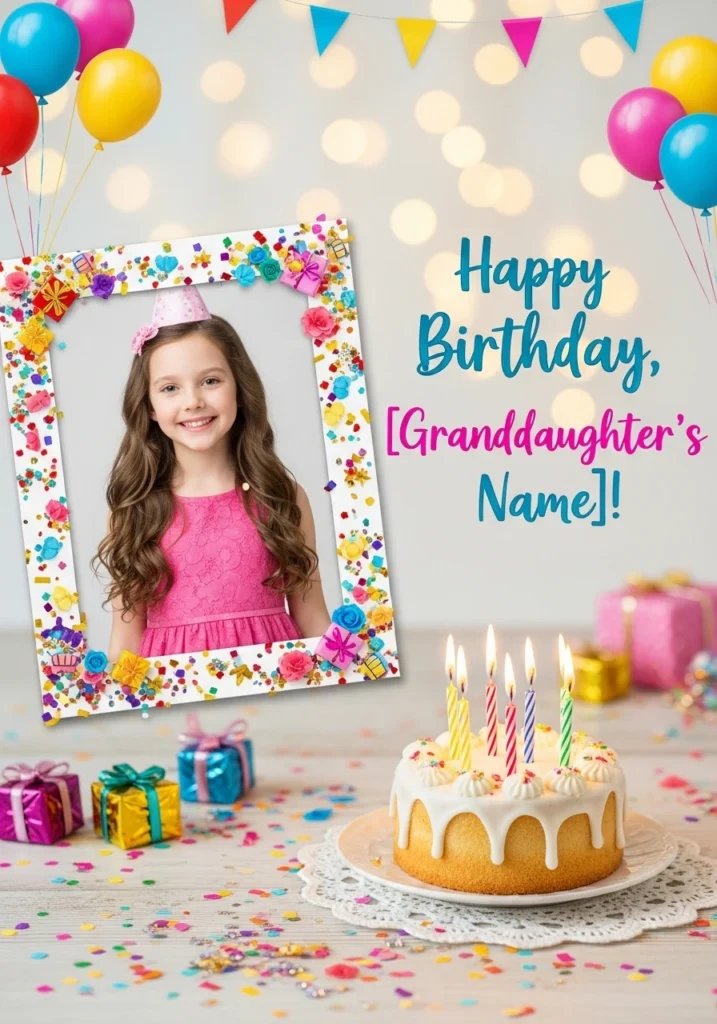 Birthday Wishes for Granddaughter with Name and Photo