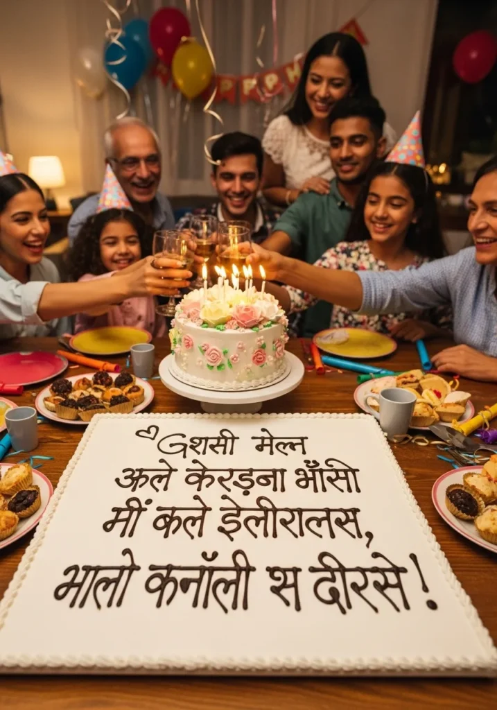 Heartwarming Thank You Birthday Message to Family and Friends in Hindi