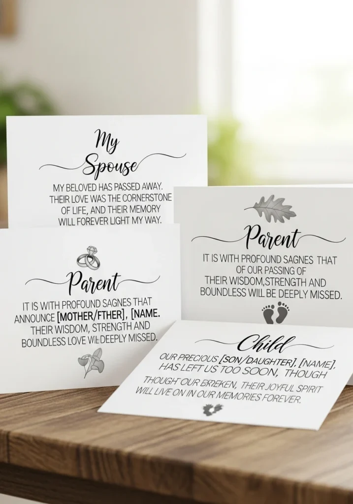 Heartfelt Death Announcement Messages by Relationship